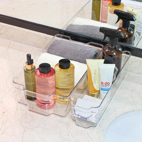 ⁦HOOJO Refrigerator Organizer Bins - 14Pieces Clear, 12.5in Long-Medium⁩ - الصورة ⁦6⁩
