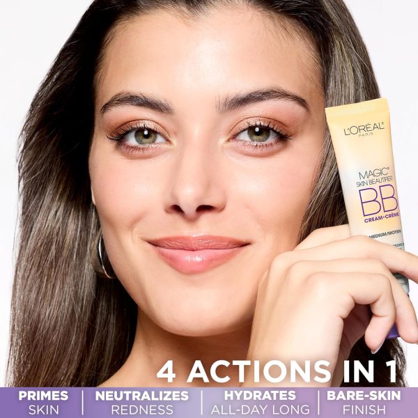 ⁦L’Oréal Paris Makeup Magic Skin Beautifier BB Cream Tinted Moisturizer, Medium, 1 fl oz, 1 Count⁩ - الصورة ⁦2⁩