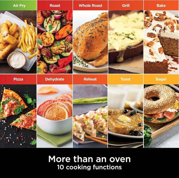 ⁦Ninja Foodi 10-in-1 Multifunction Oven, Fast Mini Oven, Countertop Oven, 10 Cooking Functions, Air Fry, Pizza, Grill, Roast, Bake, Toast, Bagel & more, Make Family-Size Meals, Silver/Black DT200UK⁩ - الصورة ⁦7⁩
