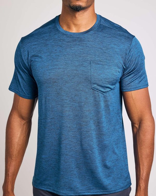 ⁦Big and Tall King Size Mens Quick Dry Dri Fit Active Wear Workout Running Training Athletic Performance Short Sleeve Crew Pocket T-Shirt Undershirt Essentials Top Tee ropa Hombre- Set 7, 4X⁩ - الصورة ⁦4⁩
