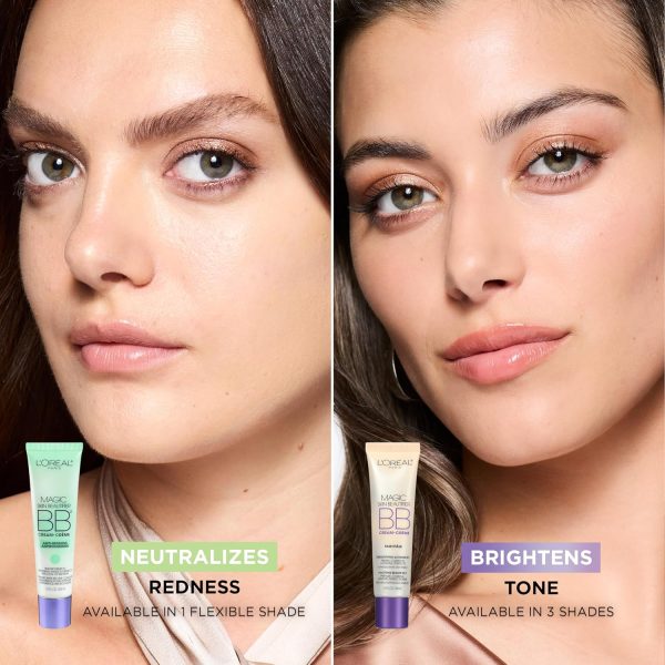 ⁦L’Oréal Paris Makeup Magic Skin Beautifier BB Cream Tinted Moisturizer, Medium, 1 fl oz, 1 Count⁩ - الصورة ⁦3⁩