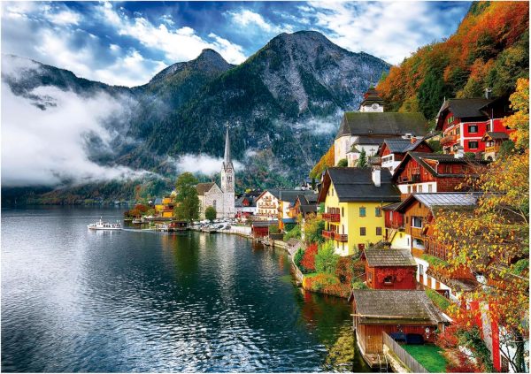 ⁦Educa - Hallstatt, Austria - 1500 Piece Jigsaw Puzzle - Puzzle Glue Included - Completed Image Measures 33.46" x 23.6" - Ages 14+ (19939)⁩ - الصورة ⁦2⁩
