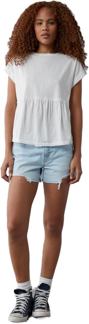 American Eagle Women Oversized Tie Back T-Shirt