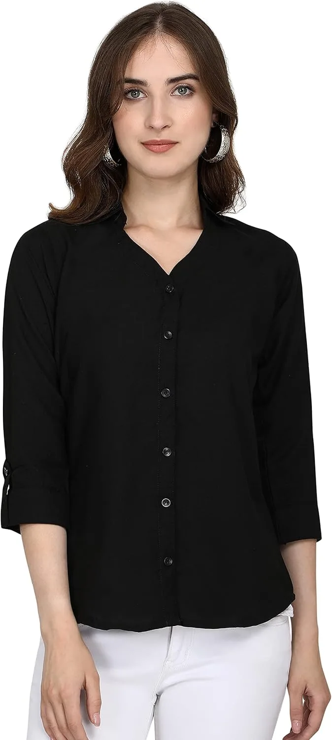 Leriya Fashion Women Rayon V Neck Top for Women LF W1163 M jpg