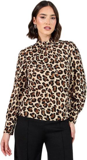 Styli Women All Over Print Long Sleeves High Neck Regular Fit Top