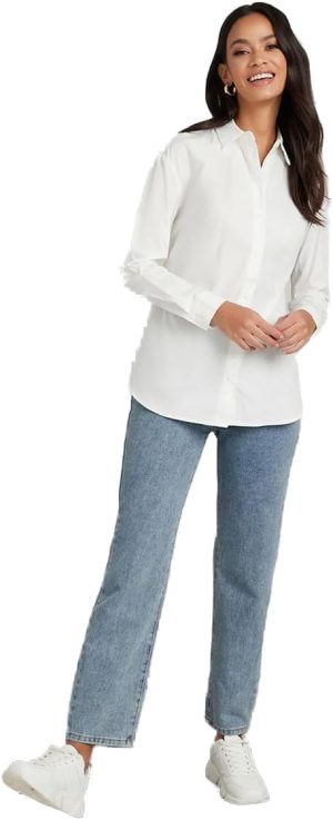 Styli Women Long Sleeves Classic Regular Length Poplin Shirt