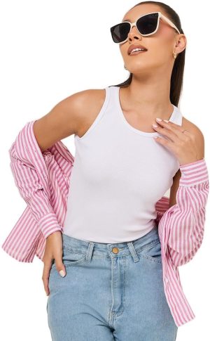 Styli Women Ribbed Round Neck Fitted Vest