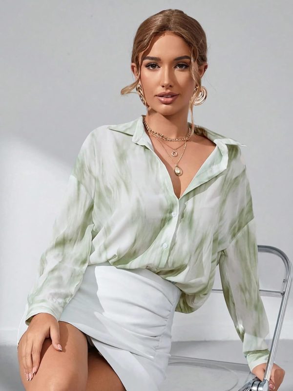 ⁦GRECIILOOKS Women Oversized Shirt⁩ - الصورة ⁦3⁩
