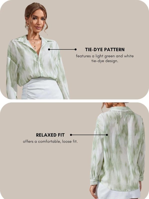 ⁦GRECIILOOKS Women Oversized Shirt⁩ - الصورة ⁦4⁩