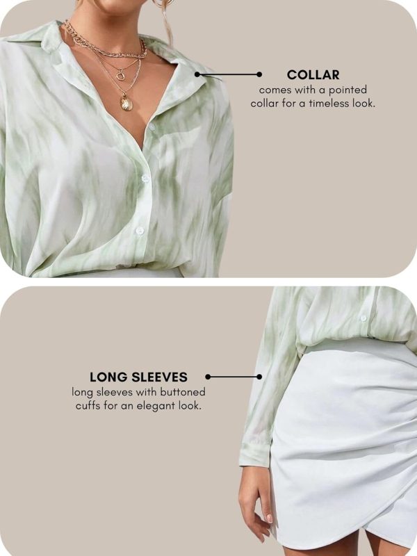 ⁦GRECIILOOKS Women Oversized Shirt⁩ - الصورة ⁦5⁩