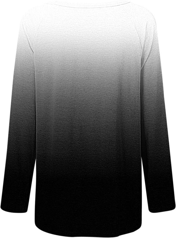 ⁦Tunic Tops for Women Loose Fit Dressy Crew Neck Blouses Tie Dye Print Fall Long Sleeve Shirts to Wear with Leggings⁩ - الصورة ⁦4⁩