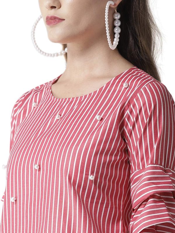 ⁦Krave Women's Striped Regular Top⁩ - الصورة ⁦2⁩
