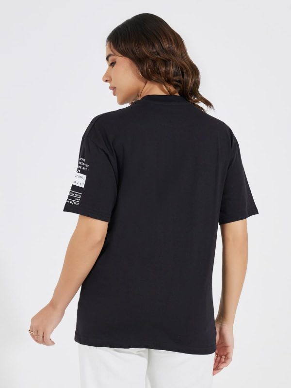 ⁦Styli Womene Cotton Jersey Regular Fit Printed T-Shirt⁩ - الصورة ⁦5⁩
