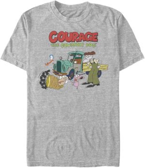 Courage The Cowardly Dog mens Logo Scene T-Shirt