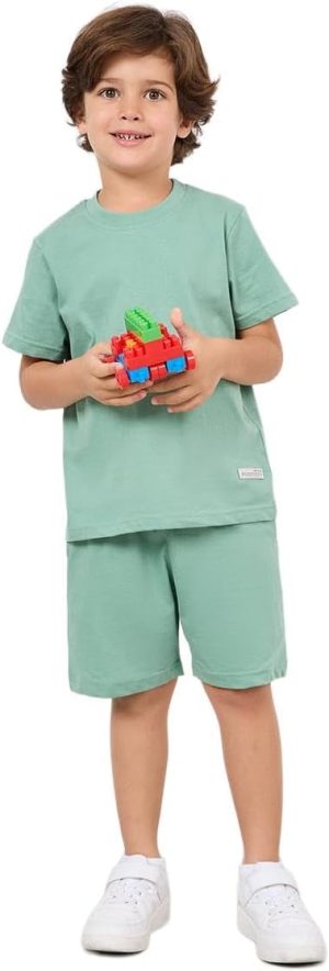 Styli Boys 2111041913 Solid Round Neck T-Shirt & Shorts Set