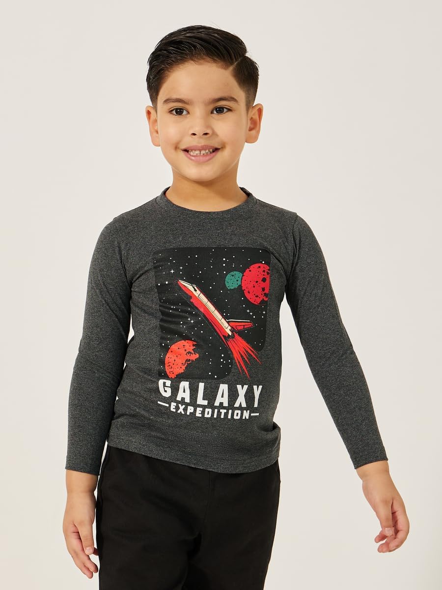 Styli Boys Graphic Print Round Neck T-Shirt 2 Styli Boys Graphic Print Round Neck T-Shirt - الصورة 2