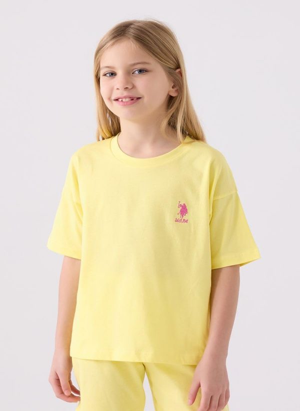 ⁦U.S. POLO ASSN. Girls Yellow Bermuda Set⁩ - الصورة ⁦3⁩