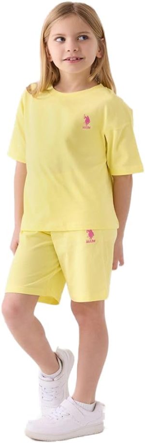 U.S. POLO ASSN. Girls Yellow Bermuda Set