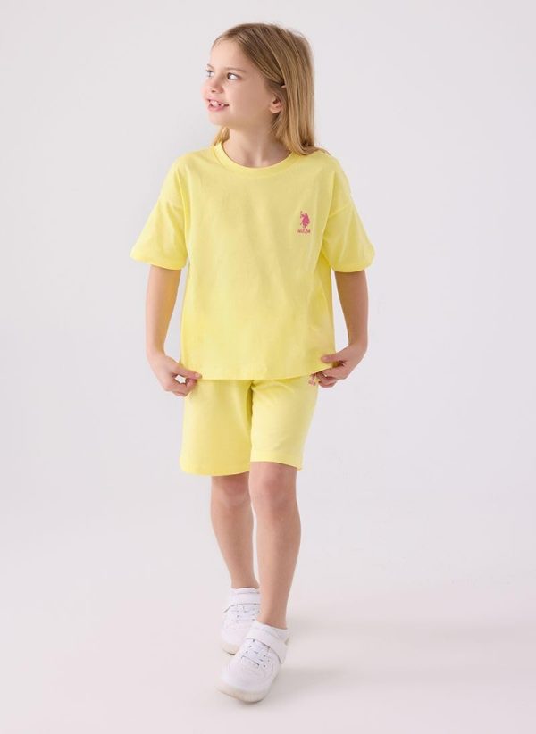 ⁦U.S. POLO ASSN. Girls Yellow Bermuda Set⁩ - الصورة ⁦4⁩