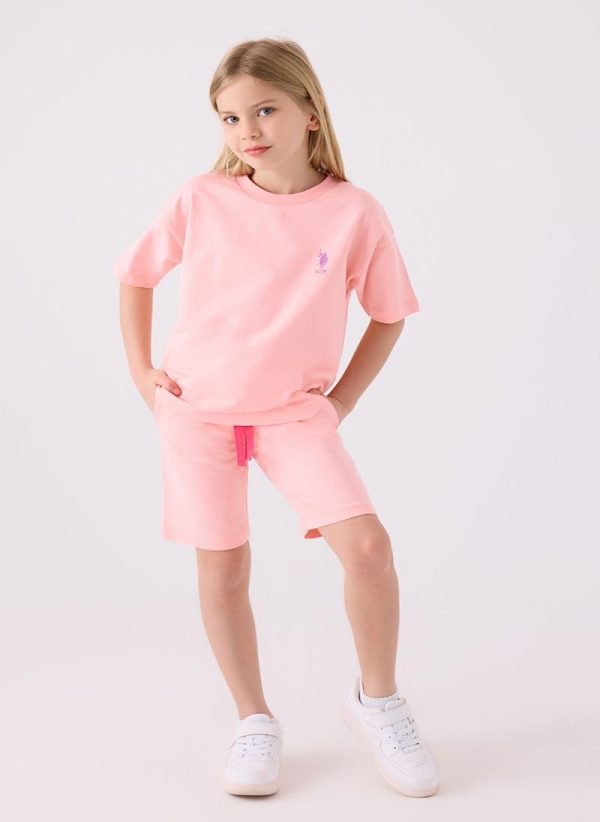 ⁦U.S. POLO ASSN. Girls Bambu Bermuda Set US1850-C-V22 6-7 Years Green⁩ - الصورة ⁦2⁩