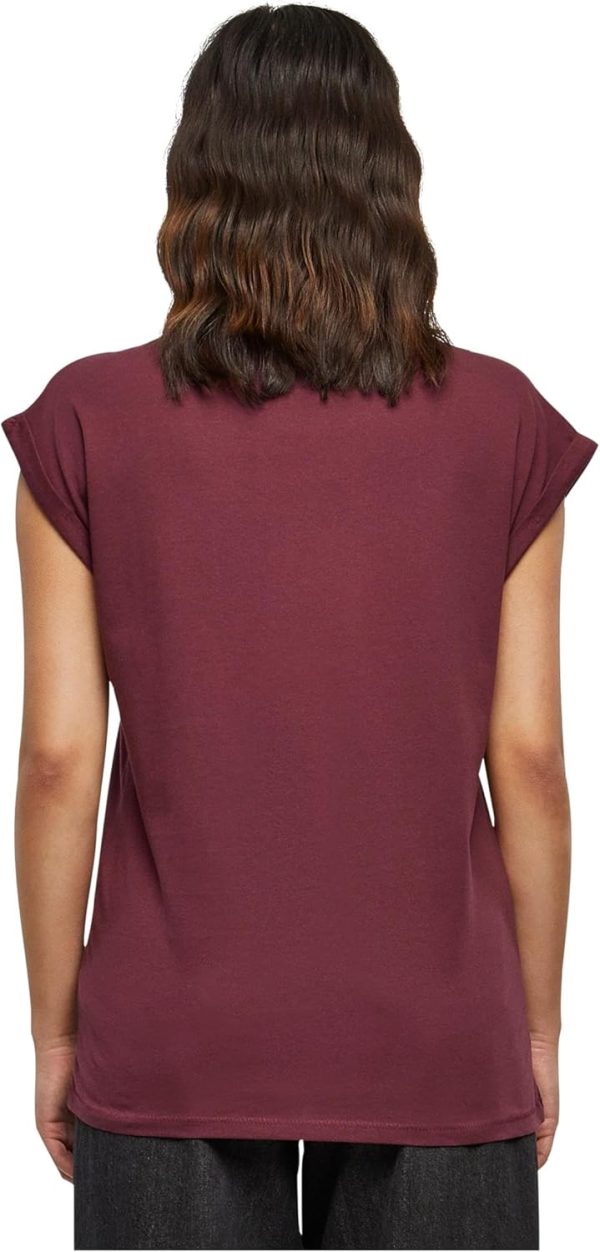 ⁦Urban Classics Womens Ladies Extended Shoulder Tee Basic T-Shirt with Capsleeves, Shortsleeve T-Shirt Top with Crew Neck (pack of 1)⁩ - الصورة ⁦4⁩