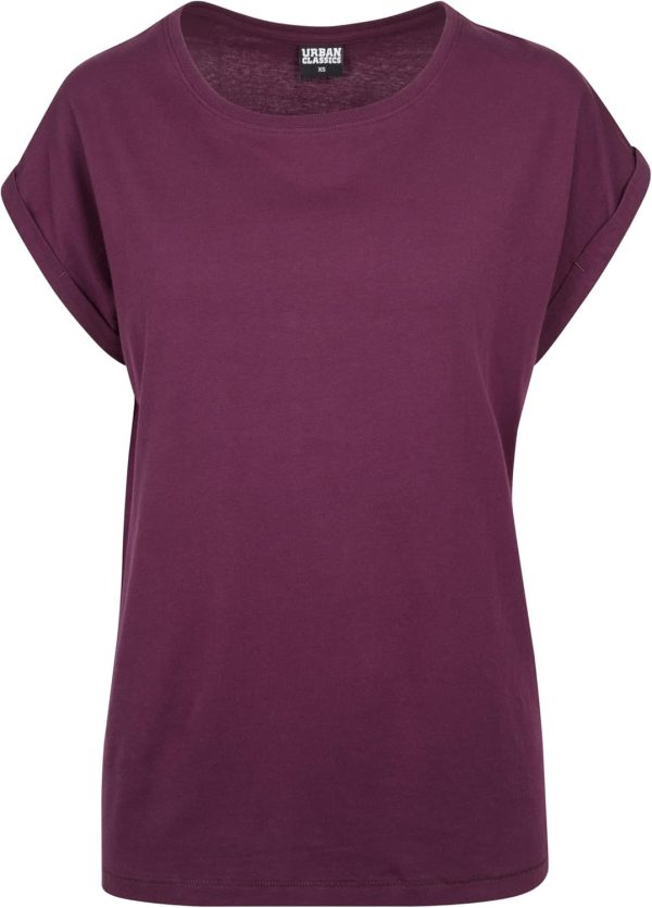 ⁦Urban Classics Womens Ladies Extended Shoulder Tee Basic T-Shirt with Capsleeves, Shortsleeve T-Shirt Top with Crew Neck (pack of 1)⁩ - الصورة ⁦5⁩
