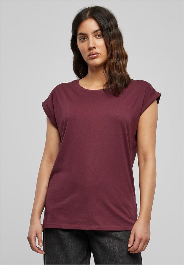 ⁦Urban Classics Womens Ladies Extended Shoulder Tee Basic T-Shirt with Capsleeves, Shortsleeve T-Shirt Top with Crew Neck (pack of 1)⁩ - الصورة ⁦7⁩