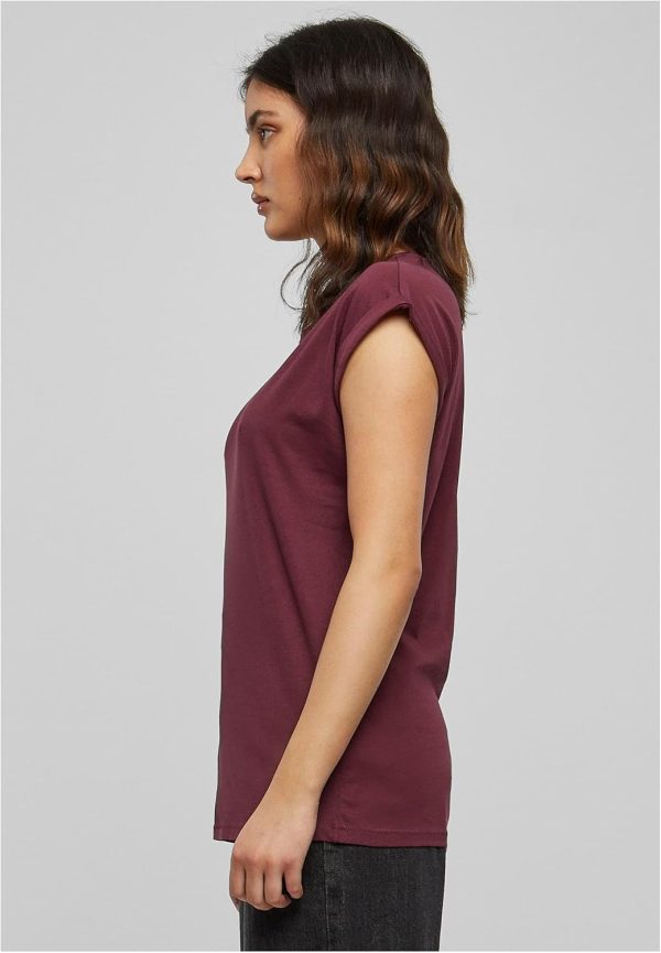 ⁦Urban Classics Womens Ladies Extended Shoulder Tee Basic T-Shirt with Capsleeves, Shortsleeve T-Shirt Top with Crew Neck (pack of 1)⁩ - الصورة ⁦9⁩