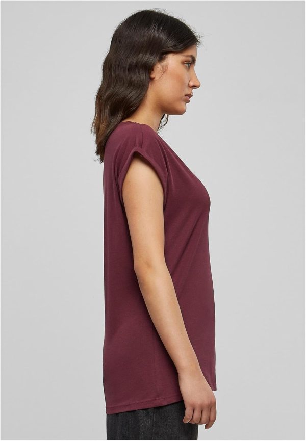 ⁦Urban Classics Womens Ladies Extended Shoulder Tee Basic T-Shirt with Capsleeves, Shortsleeve T-Shirt Top with Crew Neck (pack of 1)⁩ - الصورة ⁦10⁩