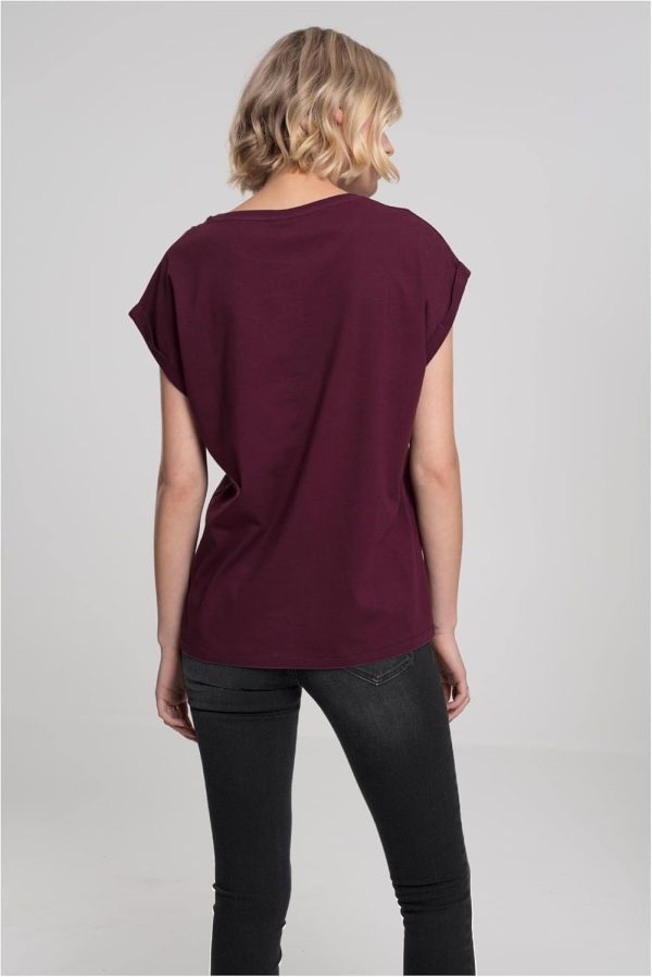 ⁦Urban Classics Womens Ladies Extended Shoulder Tee Basic T-Shirt with Capsleeves, Shortsleeve T-Shirt Top with Crew Neck (pack of 1)⁩ - الصورة ⁦11⁩