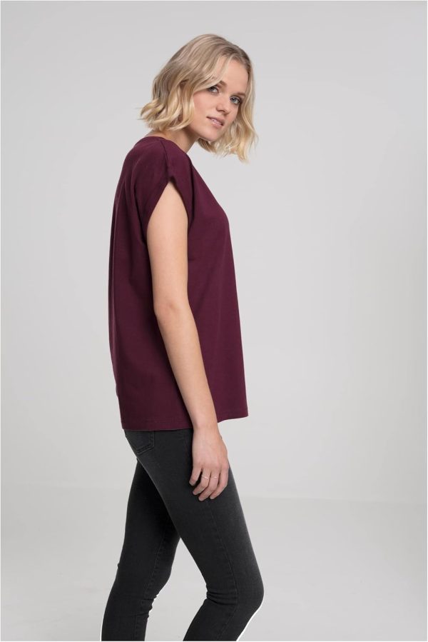 ⁦Urban Classics Womens Ladies Extended Shoulder Tee Basic T-Shirt with Capsleeves, Shortsleeve T-Shirt Top with Crew Neck (pack of 1)⁩ - الصورة ⁦13⁩