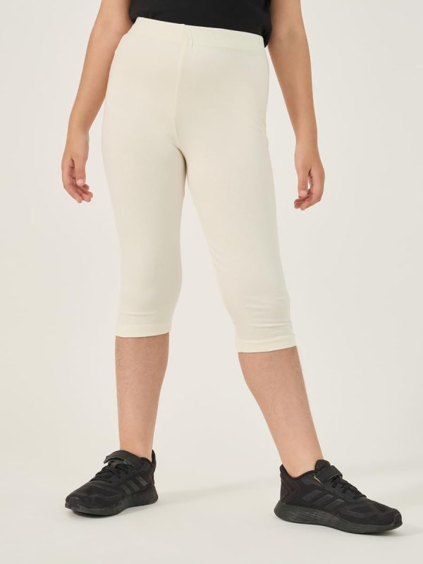 ⁦Styli Girls Elastic Waistband Basic Capri Length Leggings⁩ - الصورة ⁦3⁩