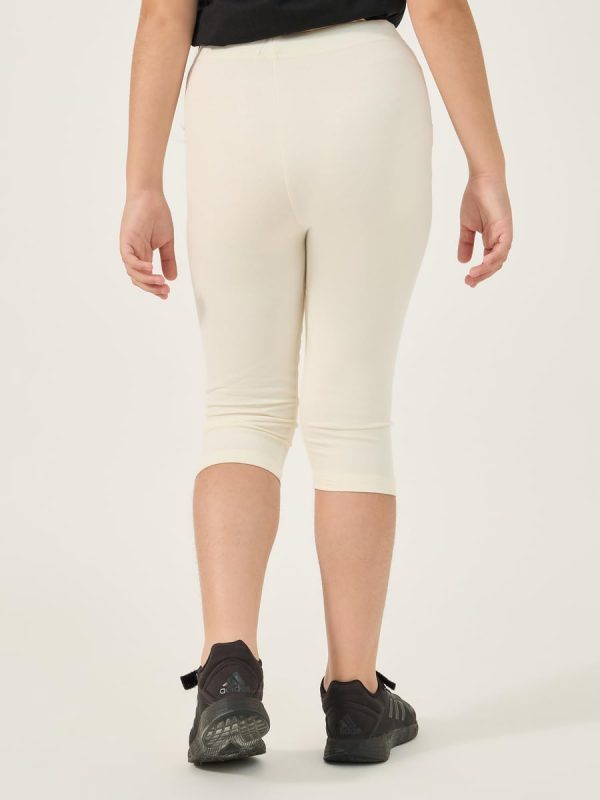 ⁦Styli Girls Elastic Waistband Basic Capri Length Leggings⁩ - الصورة ⁦5⁩