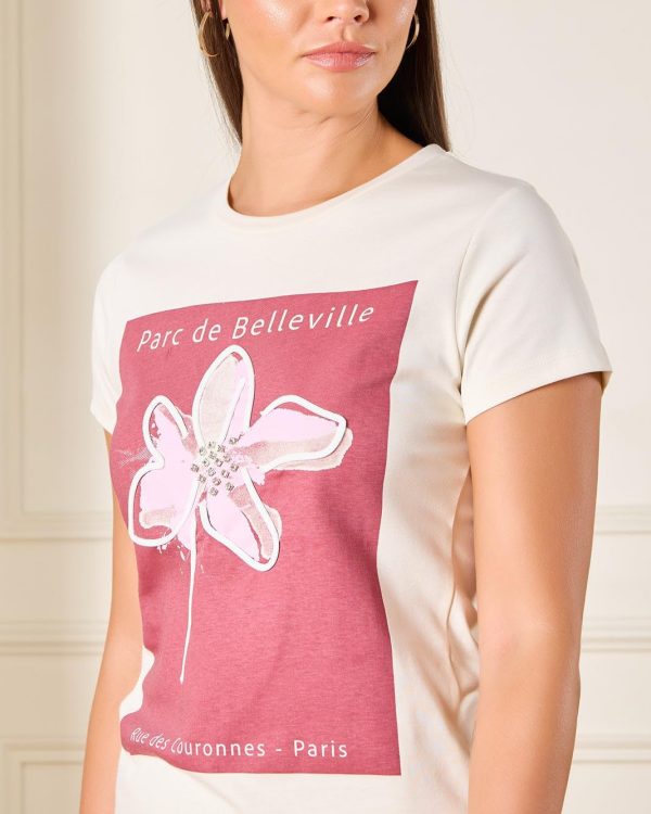 ⁦REDTAG Women Floral Printed T-Shirt⁩ - الصورة ⁦4⁩