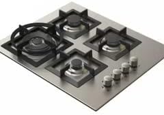 Made in Italy 4 Burner Gas Cooktop - Silver - J4013, Kitchen Appliance for Italian Cuisine