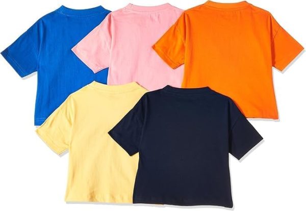 ⁦T2F Girls Girls half sleeve printed tshirt-GLS-TSRT-21 T-Shirt (pack of 5)⁩ - الصورة ⁦2⁩