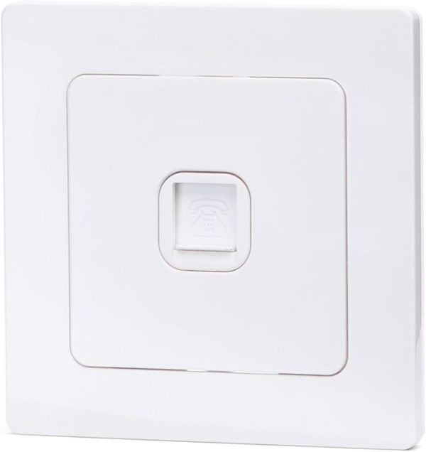 German/French Unidirectional Telephone Socket in White. Ideal for simple and functional installations in your home or office. Elegant design and quality guaranteed.