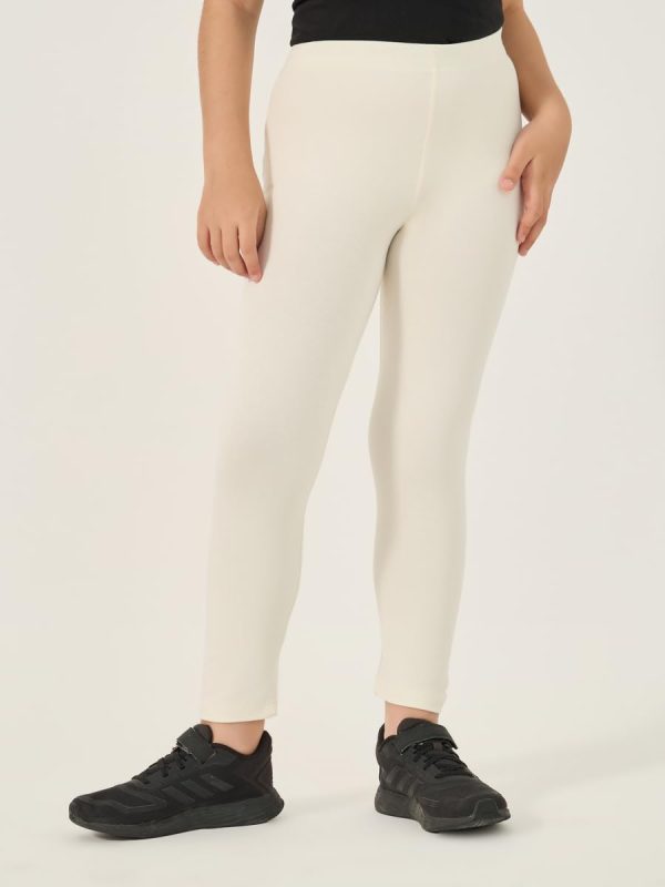 ⁦Styli Girls Solid Elastic Waistband Leggings⁩ - الصورة ⁦3⁩