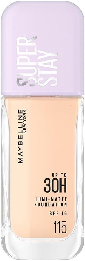 Maybelline New York Super Stay Lumi-Matte Liquid Foundation - 115, Up To 30H Long Wear, Water & Transfer Proof. SuperStay Lumi-Matte Liquid Foundation comes with Non-comedogenic & Vegan Formula | 35ml