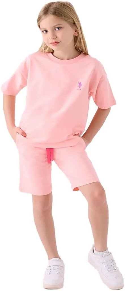 U.S. POLO ASSN. Girls Bambu Bermuda Set US1850-C-V22 5-6 Years Green