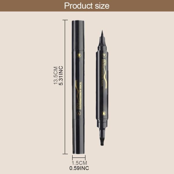 ⁦NALACAL Eyebrow Contouring Pen, Upgrade Pencil 2-in-1 Waterproof and Long Lasting Liquid Eyebrow Pencils, Microblading Eyebrow Makeup for Natural Looking Eyebrows Pencil Dark Brown (2Pcs)⁩ - الصورة ⁦6⁩
