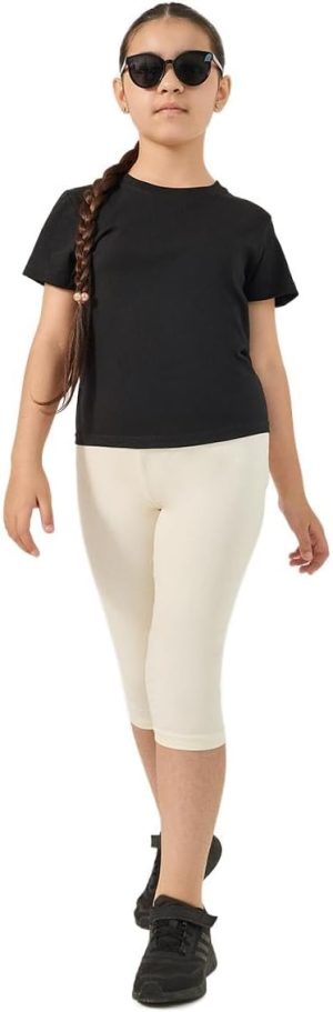 Styli Girls Elastic Waistband Basic Capri Length Leggings