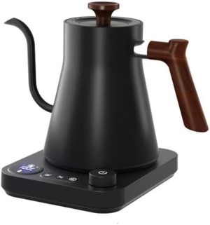 Gooseneck Kettle V60 Coffee Kettle 900ML 1200W Power Knob Temperature Adjustment with Digital Display Temperature Automatic Insulation Stainless Steel Material Suitable for Home and Office