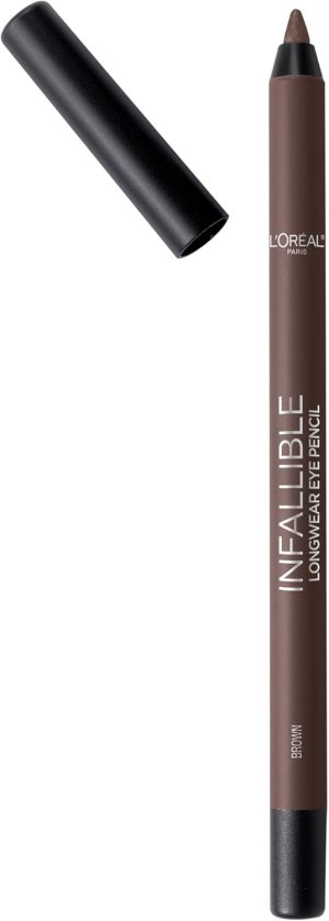 L’Oréal Paris Makeup Infallible Pro-Last Pencil Eyeliner, Waterproof and Smudge-Resistant, Glides on Easily to Create any Look, Brown, 0.042 oz.