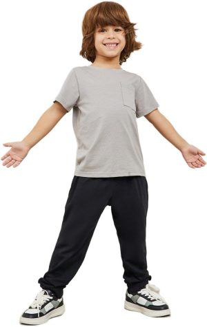 Styli Boys Solid Joggers with Drawstring