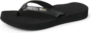 Reef Women's Star Sassy Sandal, Black/Silver, 5