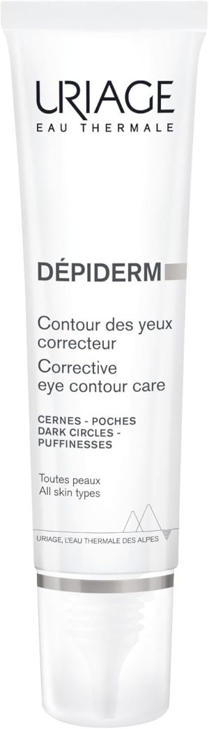 Uriage Dépiderm Corrective Eye Contour 15ml - Anti-Puffiness & Dark Circles - Moisturizing & Protective Eye Corrector - Dermatologically Tested