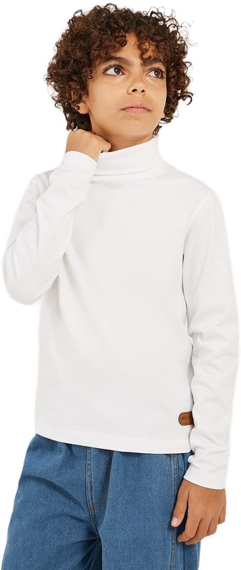 تيشيرت سادة برقبة عالية مع تفاصيل رقعة للاولاد من ستايلي 1 تيشيرت سادة برقبة عالية مع تفاصيل رقعة للاولاد من ستايلي