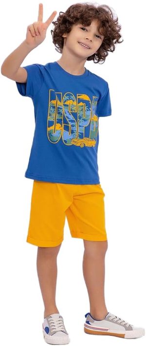 U.S. POLO ASSN. Boys Cobalt Bermuda Set