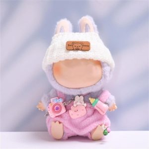 LUCKY Pink Clothes for doll, Handcrafted Crochet 3-Piece Set for 17cm doll, Premium Outfit with Accessories for doll, Stylish Clothes for doll (Pink)